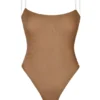 Intimates Soft Mesh Invisible Strap Thong Bodyer i Almond