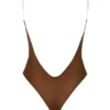 Intimates Soft Mesh Invisible Strap Thong Bodyer i Chestnut