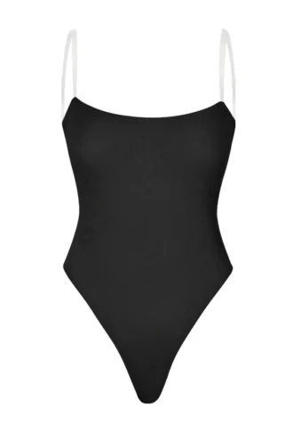 Intimates Soft Mesh Invisible Strap Thong Bodyer i svart