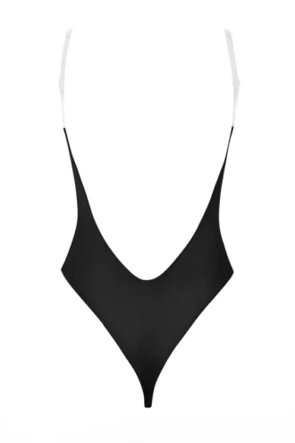 Intimates Soft Mesh Invisible Strap Thong Bodyer i svart
