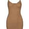 Intimates Soft Mesh V-hals mini-slipkjole i mandel