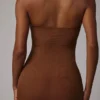 Intimates Soft Sheer-Mesh Bandeau Mini Slip Kjole i Mocha