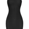 Intimates Soft Sheer-Mesh Bandeau Mini Slip Kjole i svart
