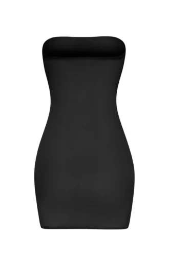 Intimates Soft Sheer-Mesh Bandeau Mini Slip Kjole i svart