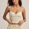 Isalie Modal Camisole Pyjama Top i sitronmønster