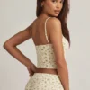 Isalie Modal Camisole Pyjama Top i sitronmønster
