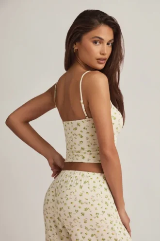 Isalie Modal Camisole Pyjama Top i sitronmønster