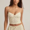 Isalie Modal Camisole Pyjama Top i sitronmønster