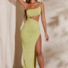 Ishtar One Shoulder Cut Out Maxi Kjole i grønt