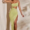 Ishtar One Shoulder Cut Out Maxi Kjole i grønt