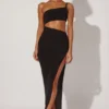 Ishtar One Shoulder Cut Out Maxi Kjole i svart