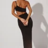 Ishtar One Shoulder Cut Out Maxi Kjole i svart
