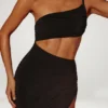 Ishtar One Shoulder Cut Out Maxi Kjole i svart