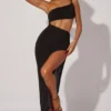 Ishtar One Shoulder Cut Out Maxi Kjole i svart