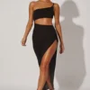 Ishtar One Shoulder Cut Out Maxi Kjole i svart