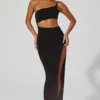 Ishtar One Shoulder Cut Out Maxi Kjole i svart