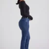 Jacey høytaljede flared-jeans i indigo-vask