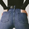 Jacey høytaljede flared-jeans i indigo-vask