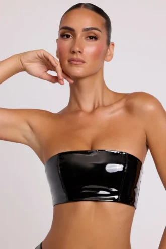 Jadis vinyl bandeau-bralette i svart