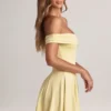 Jaida Modal A-linje minikjole med bare skuldre i fargen Lemon Sherbet