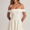 Jaida Modal off-shoulder A-linje minikjole med blomstertrykk