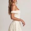 Jaida Modal off-shoulder A-linje minikjole med blomstertrykk
