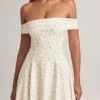 Jaida Modal off-shoulder A-linje minikjole med blomstertrykk