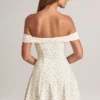 Jaida Modal off-shoulder A-linje minikjole med blomstertrykk