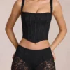 Jemara Lace Soft-Scoop justerbar korsett-top i svart