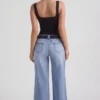 Jeylan lavt sittende jeans med vide ben i vintagevask