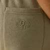 Joggebukse i bomullsfleece med middels høy midje i khakigrønn
