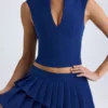 Kadie kort topp med åpen front i True Navy