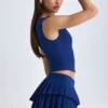 Kadie kort topp med åpen front i True Navy