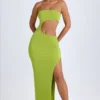 Kaikoa Cut-Out Bandeau Maxikjole i pæregrønn