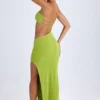 Kaikoa Cut-Out Bandeau Maxikjole i pæregrønn