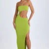 Kaikoa Cut-Out Bandeau Maxikjole i pæregrønn