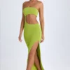 Kaikoa Cut-Out Bandeau Maxikjole i pæregrønn