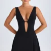Kalista Plunge Cut-Out minikjole i svart