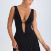 Kalista Plunge Cut-Out minikjole i svart