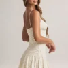 Kelbie Modal Ruched A-Line minikjole med blomstertrykk