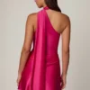 Kiraz asymmetrisk minikjole med skjerfdetaljer i hot pink