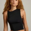 Kirbie asymmetrisk rynket tank-top i svart