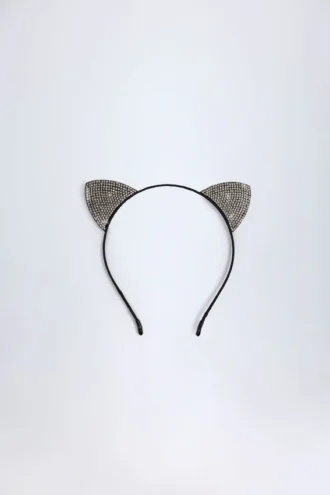 Kitty Cat Ears-pannebånd i svart