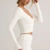 Kiva modal ribbet kort cardigan i hvit