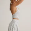 Kori Modal halterneck-tanktop i blå og gul stripe