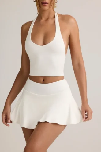 Kori Modal halterneck-tanktop i hvitt