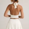Kori Modal halterneck-tanktop i hvitt