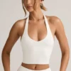 Kori Modal halterneck-tanktop i hvitt