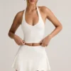 Kori Modal halterneck-tanktop i hvitt