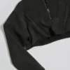 Kort genser i bomullsjersey med syrevask  i aske